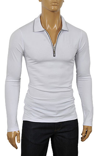 ARMANI JEANS Menâ??s Zip Up Cotton Shirt In White #227
