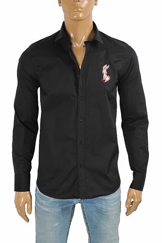 GUCCI menâ??s dress shirt with front bunny embroidery 399