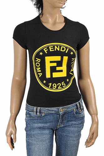 FENDI womenâ??s cotton T-shirt with front print 26
