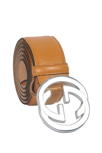 GUCCI GG Menâ??s Leather Belt in Brown 82