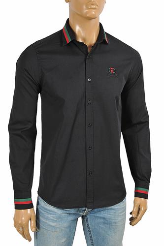 GUCCI menâ??s dress shirt embroidered with logo 398