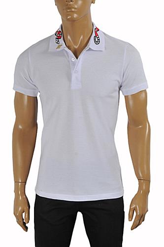 GUCCI Menâ??s cotton polo with Kingsnake embroidery #375