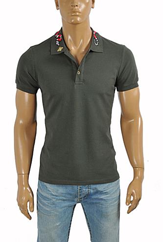 GUCCI Menâ??s cotton polo with Kingsnake embroidery #376