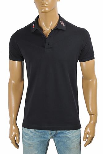 GUCCI Menâ??s cotton polo with Kingsnake embroidery 411