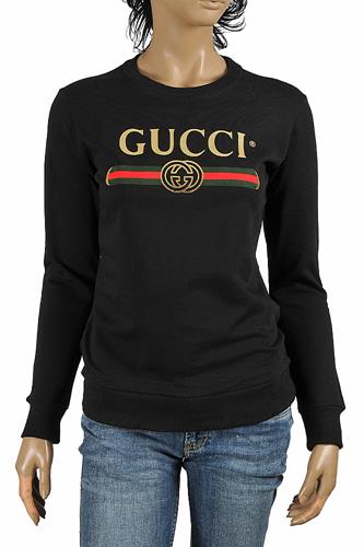 GUCCI womenâ??s cotton sweatshirt with front logo print 112
