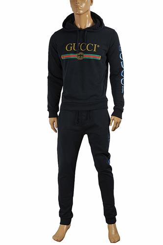 GUCCI menâ??s zip up jogging suit in navy blue color 166