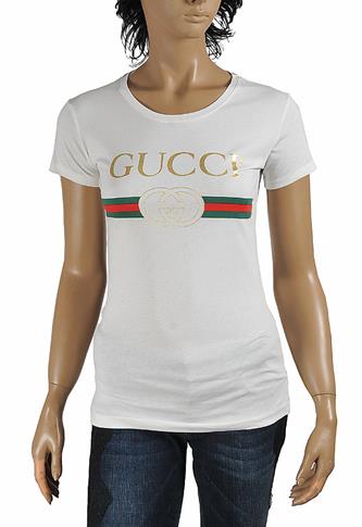 GUCCI womenâ??s cotton t-shirt with front logo print 267