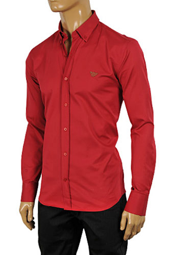 red armani shirt