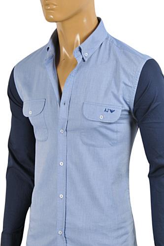 Mens Designer Clothes | ARMANI JEANS Men's Button Down Shirt #257