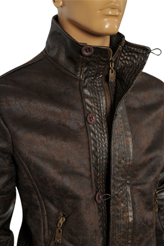 Mens Designer Clothes | EMPORIO ARMANI Men's Artificial Leather Warm Winter Jacket #107