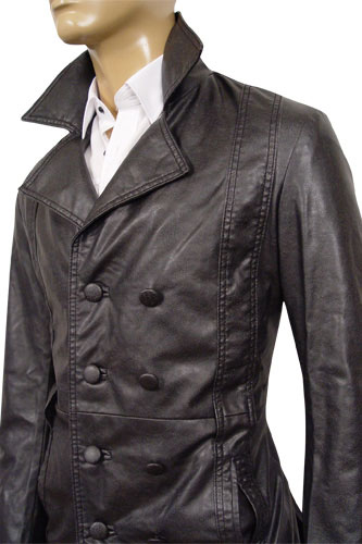 Mens Designer Clothes | EMPORIO ARMANI Mens Button Up Artificial Leather Jacket #71