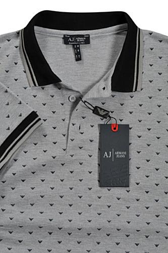 Mens Designer Clothes | This ARMANI JEANS Men's Polo Shirt in gray color. Each piece of