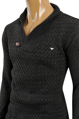 Mens Designer Clothes | ARMANI JEANS Men's Knit Warm V-Neck Sweater #160