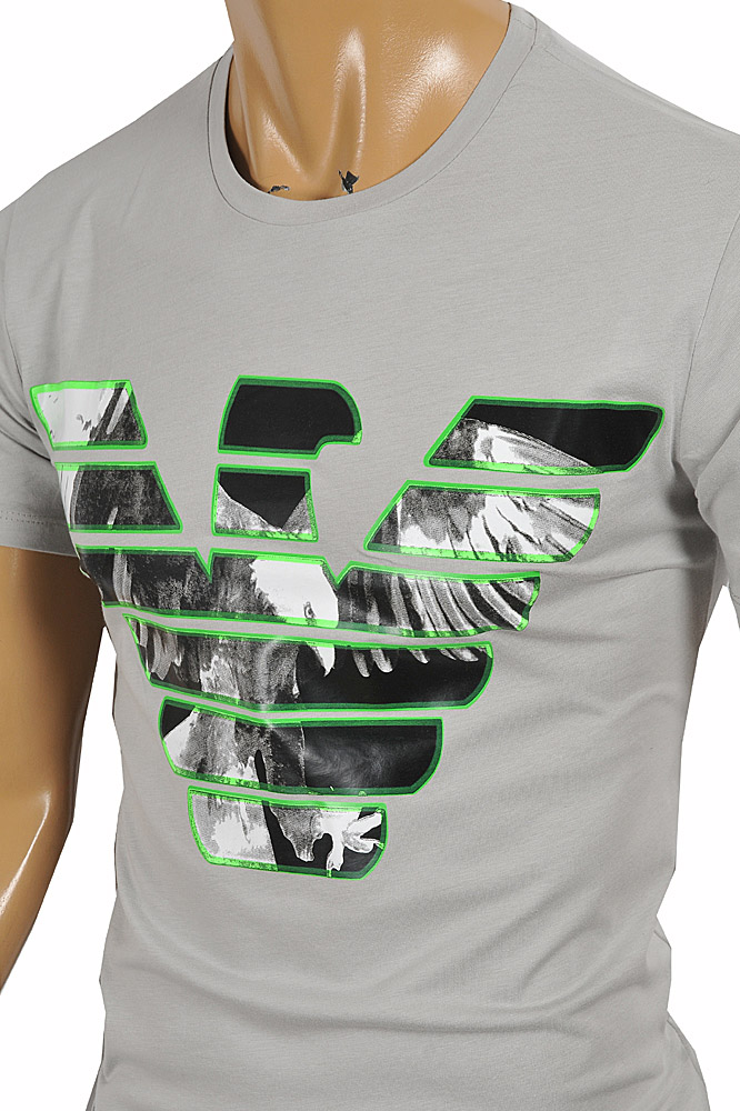 Mens Designer Clothes | EMPORIO ARMANI Men's T-Shirt With Front Logo Print 124