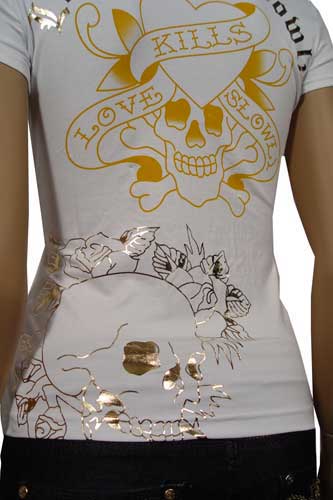Womens Designer Clothes | ED HARDY by Christian Audigier Multi Print Lady's Tee #22