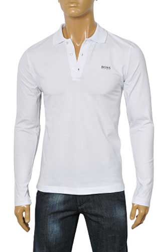 Mens Designer Clothes | HUGO BOSS Men's Polo Style Long Sleeve Shirt #19