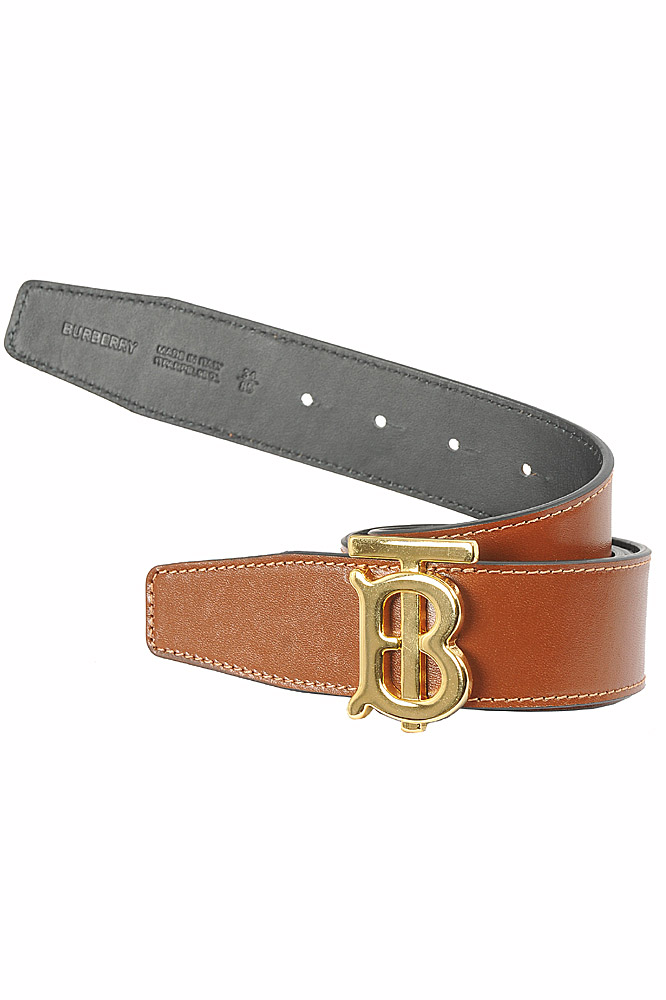 Mens Designer Clothes | BURBERRY menâ??s reversible leather belt, black/brown color 65