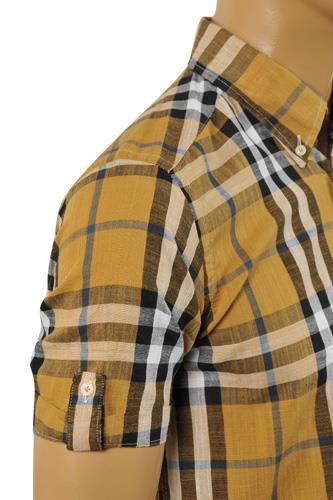 Mens Designer Clothes | BURBERRY Men's Short Sleeve Button Up Shirt #158