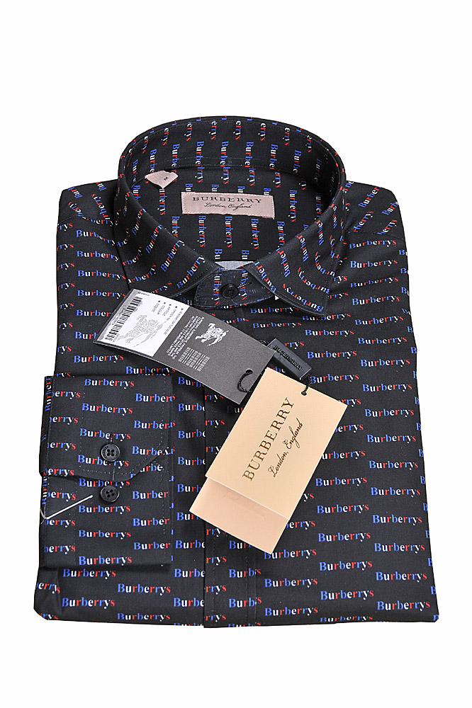 Mens Designer Clothes | BURBERRY men's dress shirt with logo embroidery 278