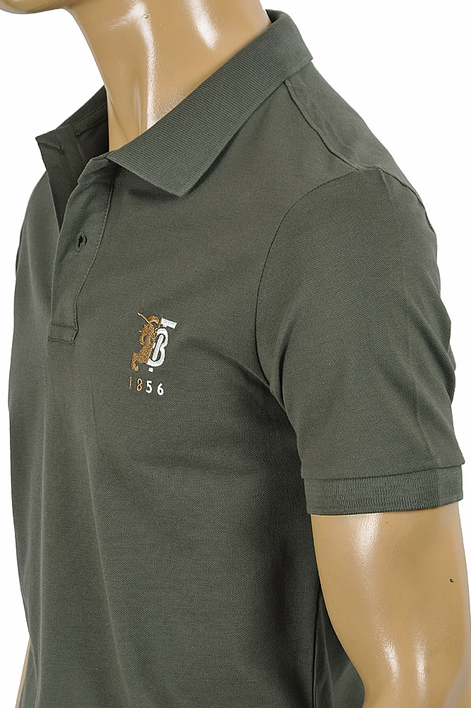 Mens Designer Clothes | BURBERRY men's polo shirt with Front embroidery 290