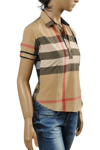 Womens Designer Clothes | BURBERRY Ladiesâ?? Short Sleeve Button Up Shirt #152