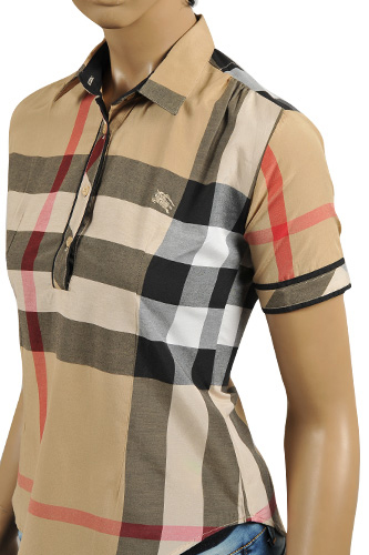 Womens Designer Clothes | BURBERRY Ladiesâ?? Short Sleeve Button Up Shirt #152