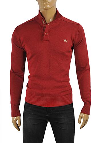 Mens Designer Clothes | BURBERRY Men's Button Up Knitted Sweater #231