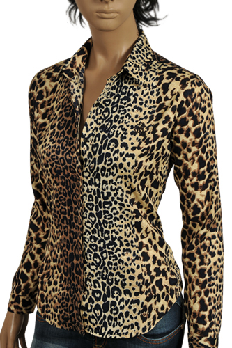 Womens Designer Clothes | ROBERTO CAVALLI Leopard Print Ladiesâ?? Dress Shirt #283