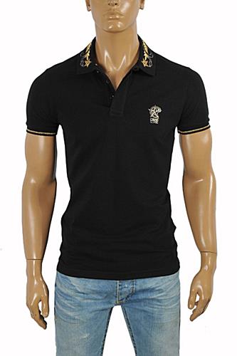 Mens Designer Clothes | CAVALLI CLASS men's polo shirt with collar embroidery #371