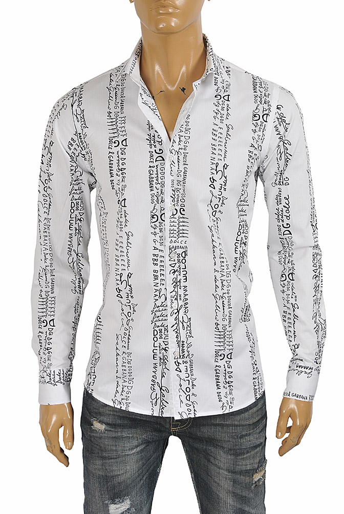 Mens Designer Clothes | DOLCE & GABBANA Men's Dress Shirt In White 473