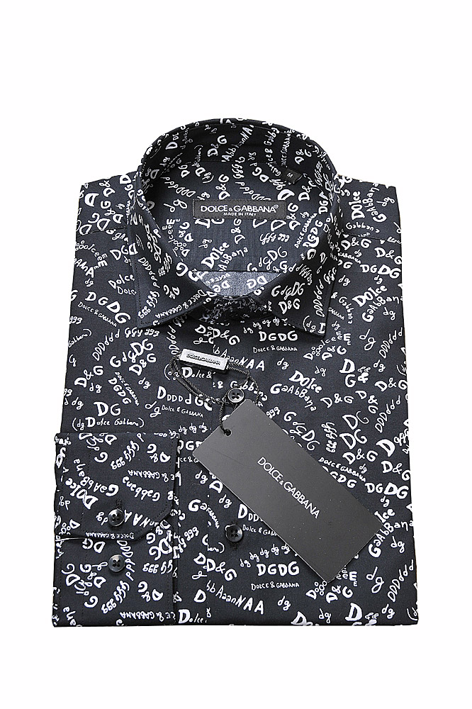 Mens Designer Clothes | DOLCE & GABBANA Men's Dress Shirt In Black 474