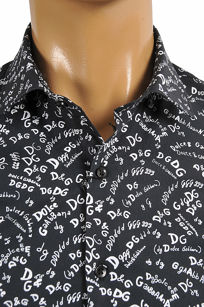 Mens Designer Clothes | DOLCE & GABBANA Men's Dress Shirt In Black 474