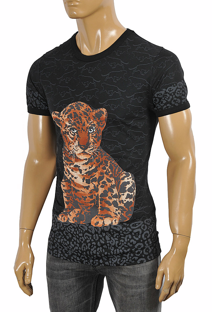 Mens Designer Clothes | DOLCE & GABBANA T-Shirt with leopard print #252