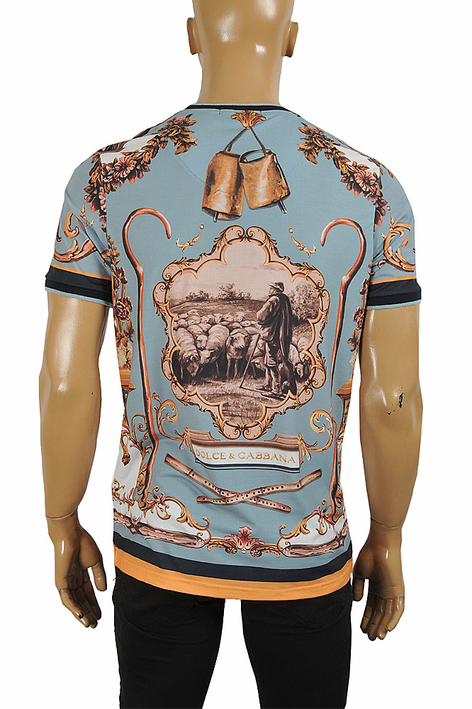 Mens Designer Clothes | DOLCE & GABBANA Cotton T-Shirt With Shepherd Print 270