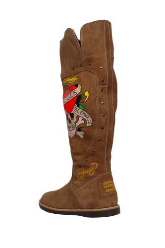 Designer Clothes Shoes | Ed Hardy Ladies High Leather Winter Shoes #108