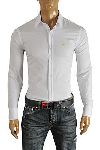 Mens Designer Clothes | FENDI Men's Button Down Shirt In White #14
