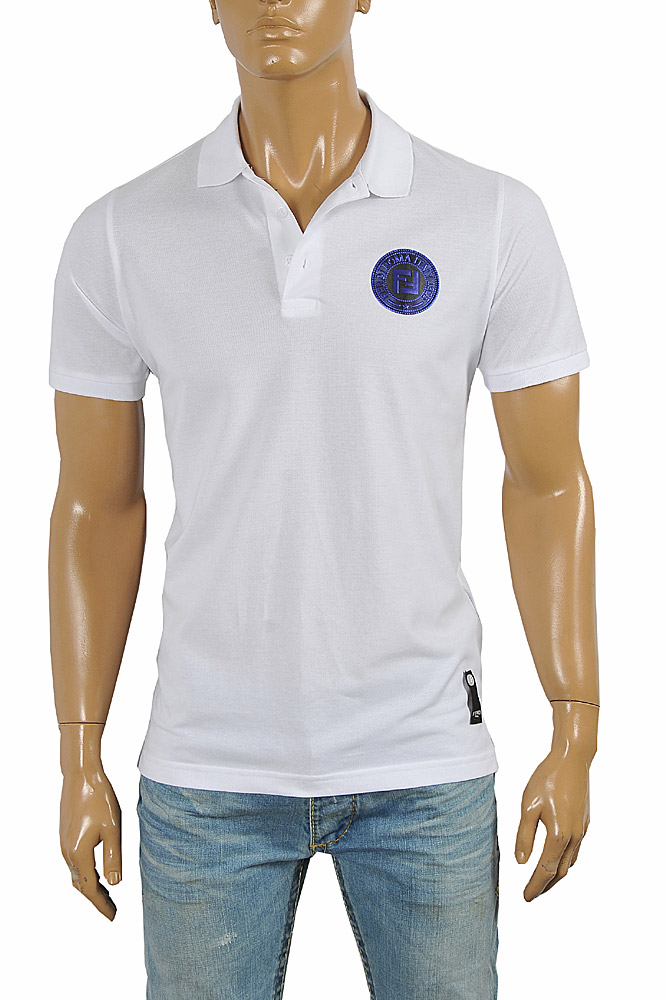 Mens Designer Clothes | FENDI menâ??s cotton polo shirt in white 30