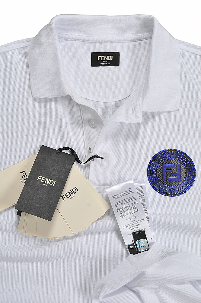 Mens Designer Clothes | FENDI menâ??s cotton polo shirt in white 30