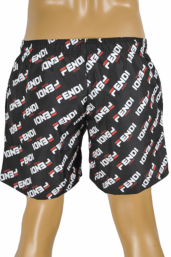 Mens Designer Clothes | FENDI Logo Print Swim Shorts for Men 95