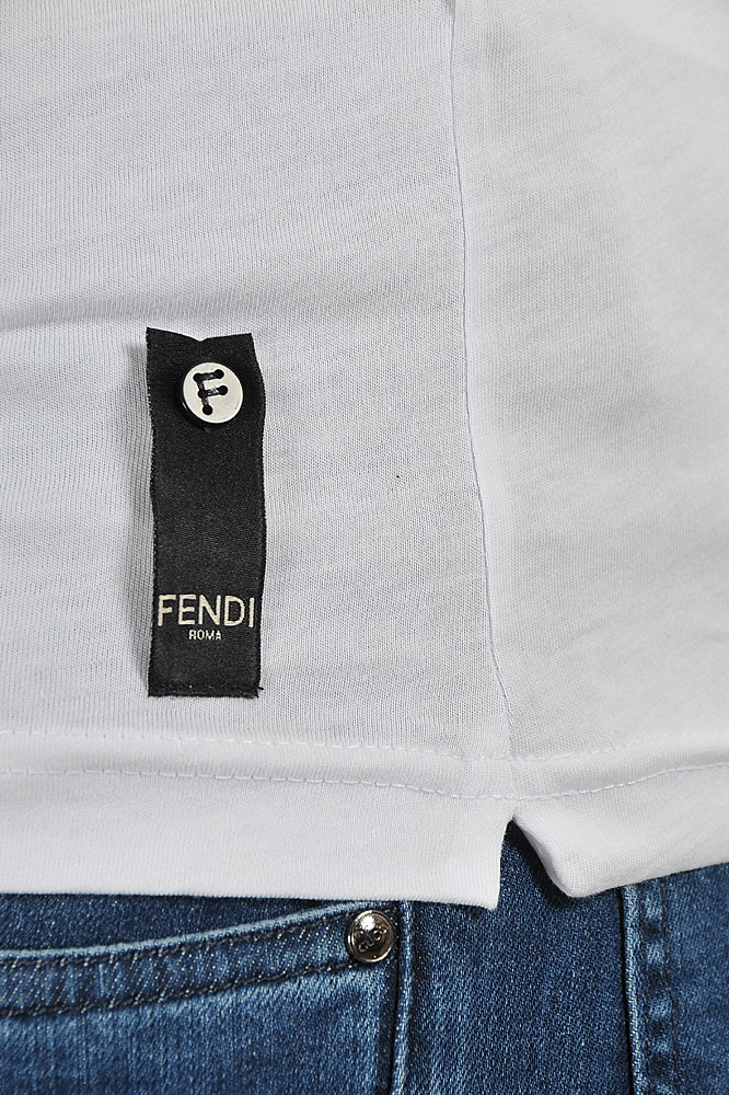 Mens Designer Clothes | FENDI men's cotton T-shirt with front print #23