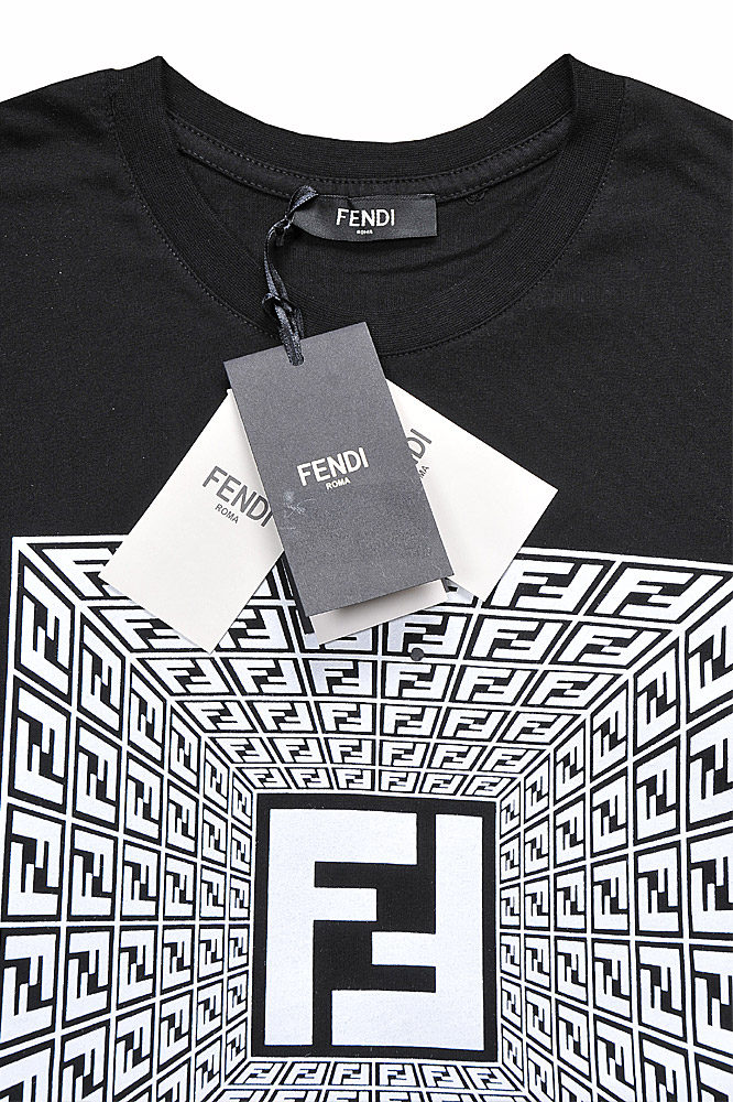 Mens Designer Clothes | FENDI men's cotton t-shirt with front FF print 43