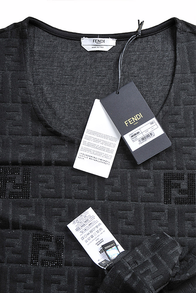 Womens Designer Clothes | FENDI open neck womenâ??s cotton top FF logo details 46