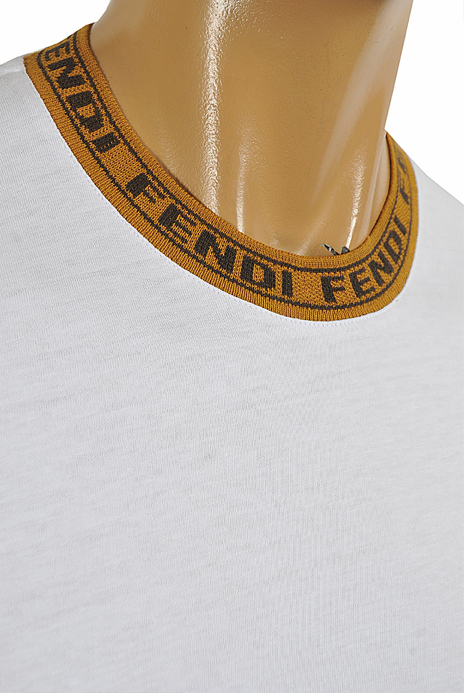 Mens Designer Clothes | FENDI men's Cotton T-shirt With FF Stripes 62