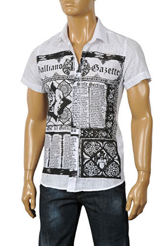 Mens Designer Clothes | JOHN GALLIANO Men's Short Sleeve Shirt #29