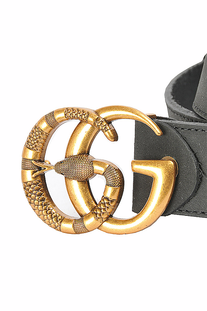 Mens Designer Clothes | GUCCI Double G Snake Leather Buckle Belt 55