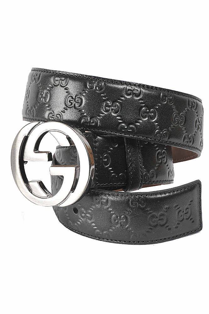 Mens Designer Clothes | GUCCI Double G Buckle Belt In Black 56