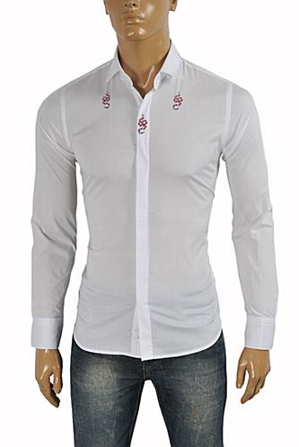 Mens Designer Clothes | GUCCI Menâ??s Dress Shirt Embroidered with Snakes #372