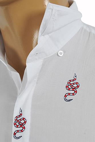 Mens Designer Clothes | GUCCI Menâ??s Dress Shirt Embroidered with Snakes #372