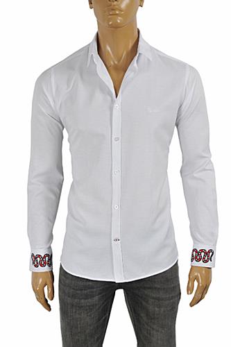 Mens Designer Clothes | GUCCI Menâ??s Dress Shirt Embroidered with Snakes #378