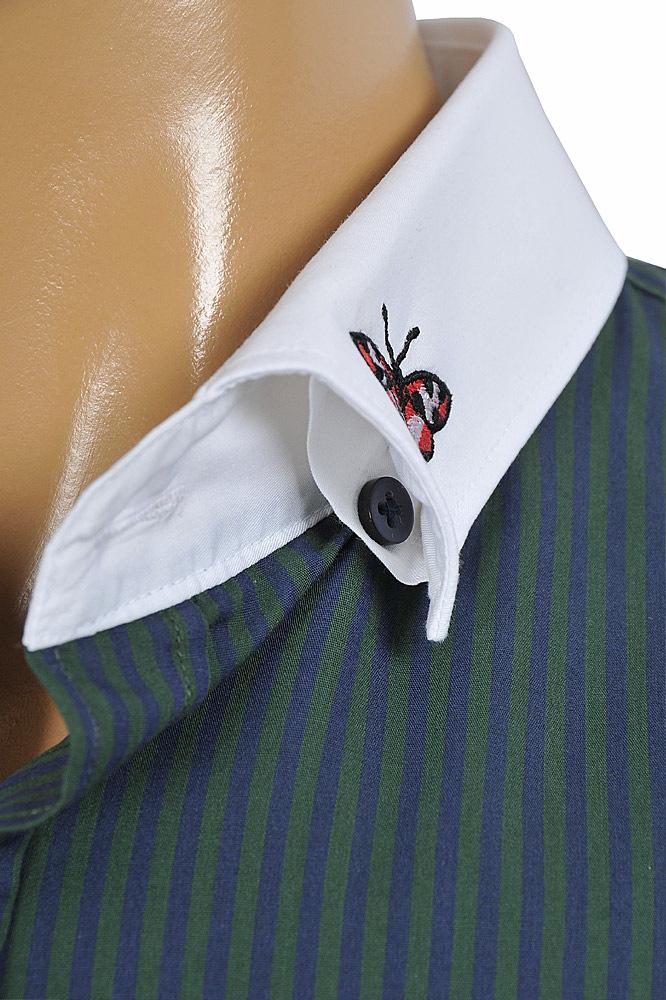 Mens Designer Clothes | GUCCI menâ??s cotton dress shirt with Bee embroidery #387